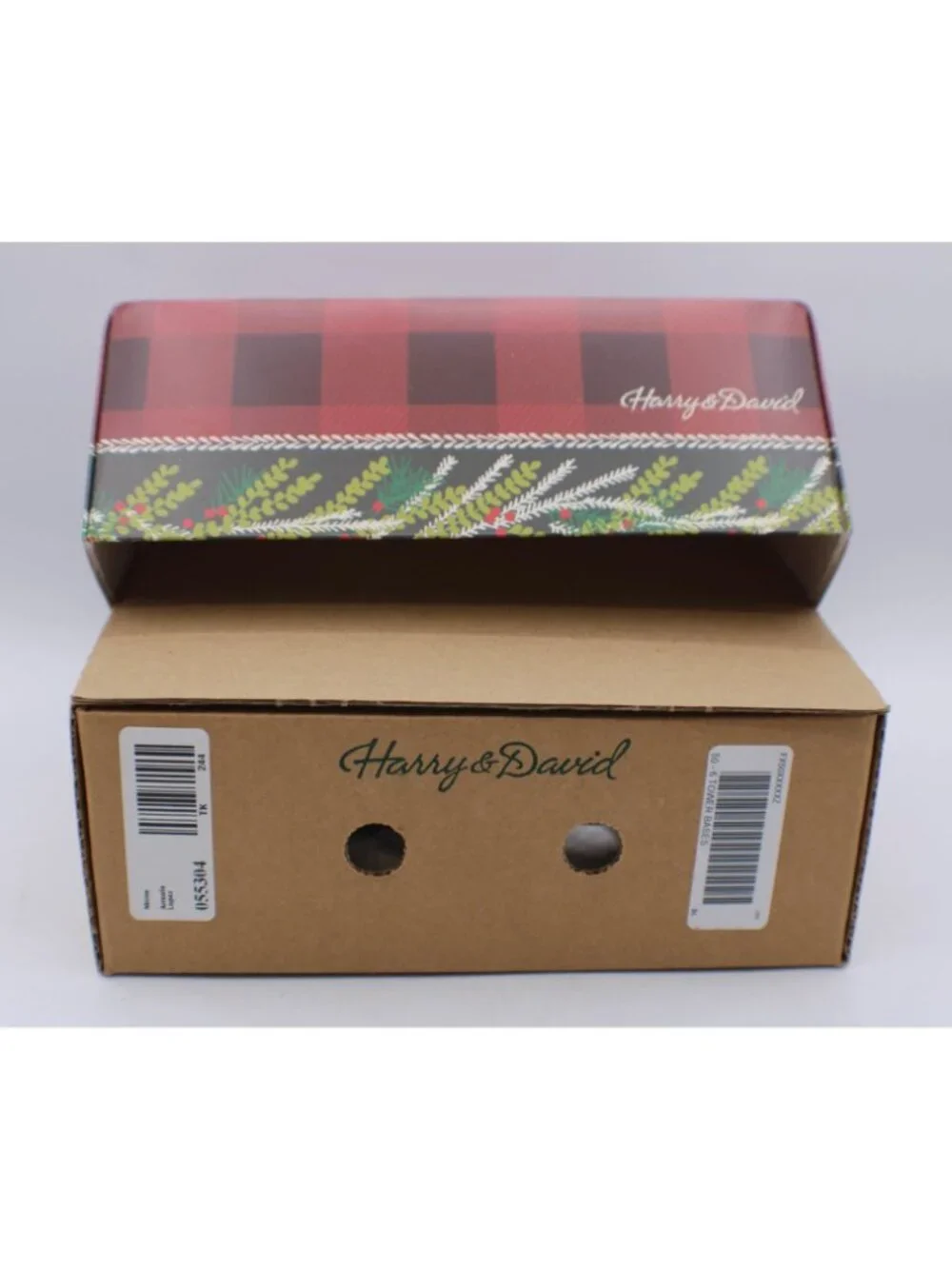 Harry and David Buffalo Plaid Reindeer Gift Box Keepsakes Gifting Holiday Empty